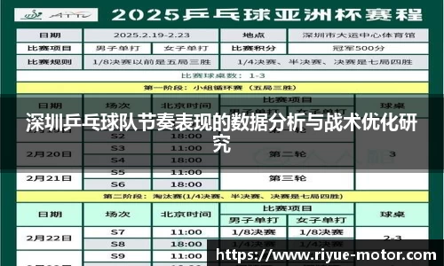 深圳乒乓球队节奏表现的数据分析与战术优化研究