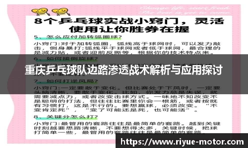 重庆乒乓球队边路渗透战术解析与应用探讨